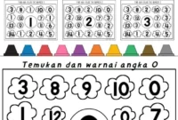 Lembar Mencari Dan Mewarnai Angka