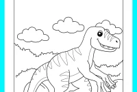 Lembar Mewarnai Dinosaurus